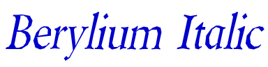 Berylium Italic fonte