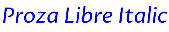 Proza Libre Italic fonte