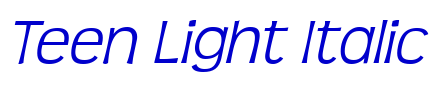 Teen Light Italic fonte