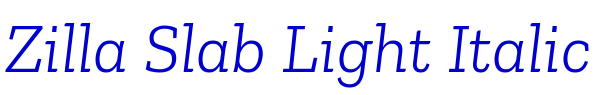 Zilla Slab Light Italic fonte